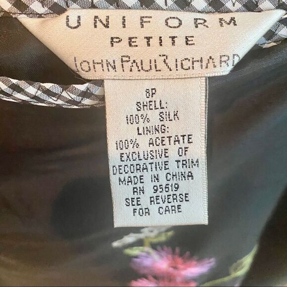 Vintage John Paul Richard Silk Skirt w/ Embroidery - Picture 5 of 6